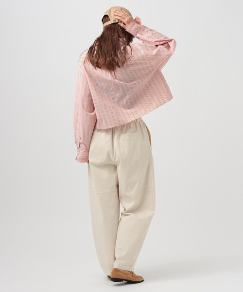 BEVERLY HILLS POLO CLUB（ビバリーヒルズポロクラブ）の「【BEVERLY HILLS POLO CLUB】別注ストライプシャツ（シャツ/ブラウス・レディース・オレンジ/ブルー/サックスブルー/イエロー・FREE）」の7枚目の写真