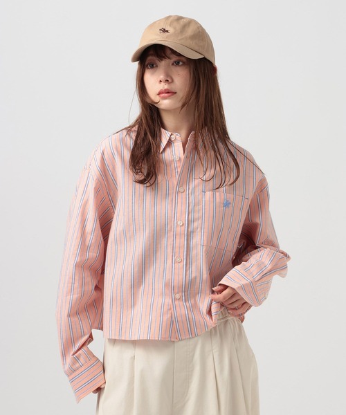 BEVERLY HILLS POLO CLUB（ビバリーヒルズポロクラブ）の「【BEVERLY HILLS POLO CLUB】別注ストライプシャツ（シャツ/ブラウス・レディース・オレンジ/ブルー/サックスブルー/イエロー・FREE）」の8枚目の写真