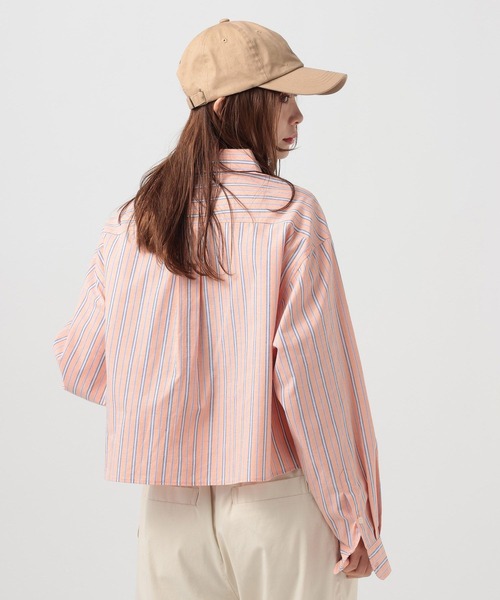 BEVERLY HILLS POLO CLUB（ビバリーヒルズポロクラブ）の「【BEVERLY HILLS POLO CLUB】別注ストライプシャツ（シャツ/ブラウス・レディース・オレンジ/ブルー/サックスブルー/イエロー・FREE）」の9枚目の写真