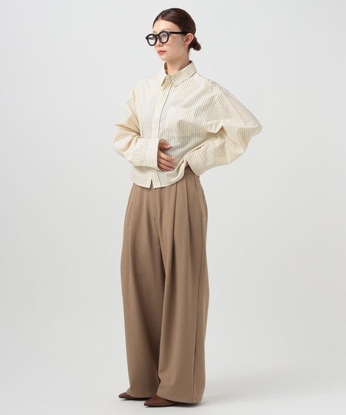 BEVERLY HILLS POLO CLUB（ビバリーヒルズポロクラブ）の「【BEVERLY HILLS POLO CLUB】別注ストライプシャツ（シャツ/ブラウス・レディース・オレンジ/ブルー/サックスブルー/イエロー・FREE）」の11枚目の写真