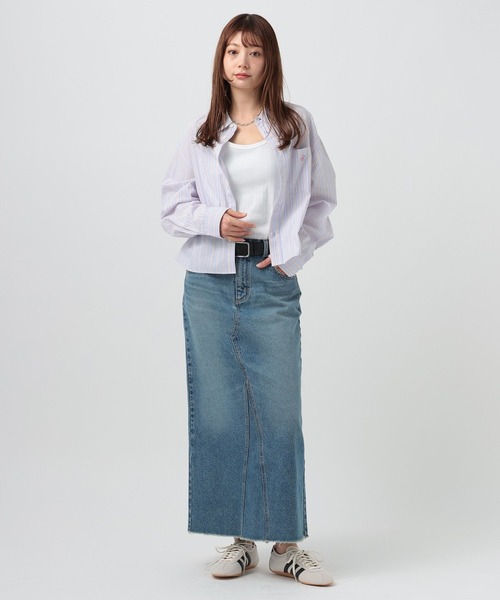 BEVERLY HILLS POLO CLUB（ビバリーヒルズポロクラブ）の「【BEVERLY HILLS POLO CLUB】別注ストライプシャツ（シャツ/ブラウス・レディース・オレンジ/ブルー/サックスブルー/イエロー・FREE）」の15枚目の写真