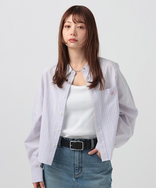 BEVERLY HILLS POLO CLUB（ビバリーヒルズポロクラブ）の「【BEVERLY HILLS POLO CLUB】別注ストライプシャツ（シャツ/ブラウス・レディース・オレンジ/ブルー/サックスブルー/イエロー・FREE）」の18枚目の写真