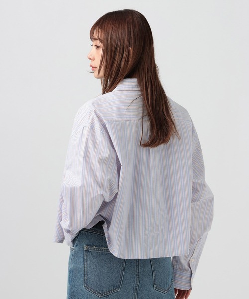 BEVERLY HILLS POLO CLUB（ビバリーヒルズポロクラブ）の「【BEVERLY HILLS POLO CLUB】別注ストライプシャツ（シャツ/ブラウス・レディース・オレンジ/ブルー/サックスブルー/イエロー・FREE）」の19枚目の写真