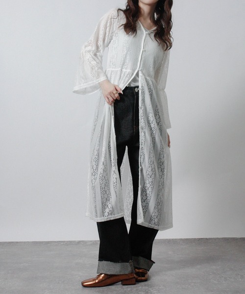 NYLAUS(ナイラス)の「【SG】フレア袖レースワンピース(ワンピース・レディース・ブラック/オフホワイト/ライトベージュ・M)」の21枚目の写真