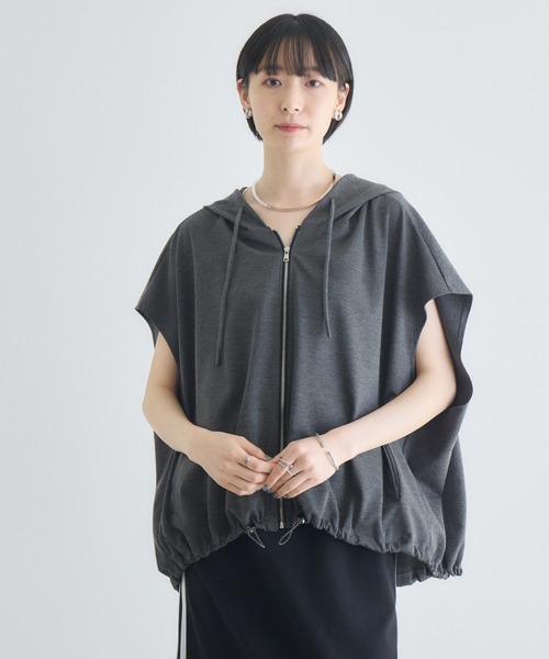 Paradise Picnic（パラダイスピクニック）の「ジップアップシャーリングパーカー（パーカー・レディース・ブラック/チャコールグレー・FREE）」の12枚目の写真