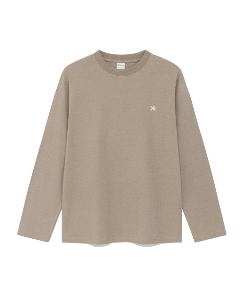 THECOLDESTMOMENT（ザコールデストモーメント）の「TCM mini logo label long sleeve (grey beige)（Tシャツ/カットソー・レディース・その他・MEDIUM/LARGE）」の2枚目の写真