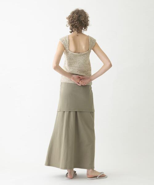 LAATO（ラート）の「knit tank top（ニット/セーター・レディース・ピンクベージュ/オフホワイト・FREE）」の5枚目の写真