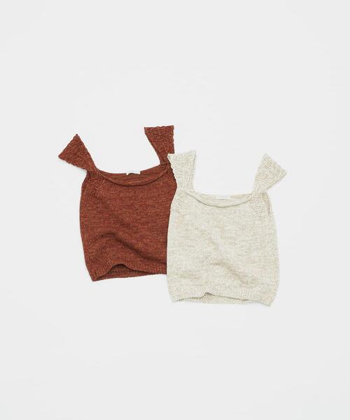 LAATO（ラート）の「knit tank top（ニット/セーター・レディース・ピンクベージュ/オフホワイト・FREE）」の9枚目の写真