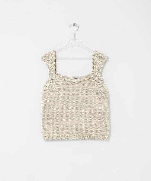 LAATO（ラート）の「knit tank top（ニット/セーター・レディース・ピンクベージュ/オフホワイト・FREE）」の12枚目の写真