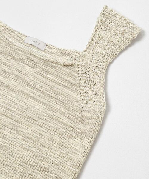 LAATO（ラート）の「knit tank top（ニット/セーター・レディース・ピンクベージュ/オフホワイト・FREE）」の13枚目の写真