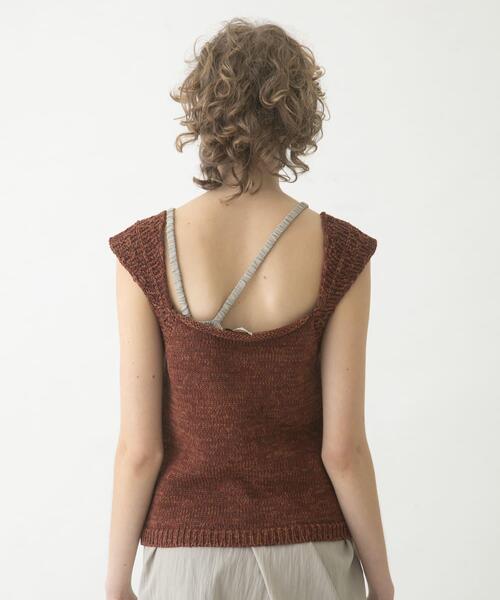 LAATO（ラート）の「knit tank top（ニット/セーター・レディース・ピンクベージュ/オフホワイト・FREE）」の14枚目の写真