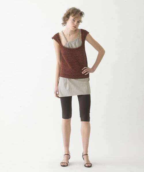LAATO（ラート）の「knit tank top（ニット/セーター・レディース・ピンクベージュ/オフホワイト・FREE）」の15枚目の写真