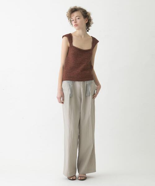 LAATO（ラート）の「knit tank top（ニット/セーター・レディース・ピンクベージュ/オフホワイト・FREE）」の19枚目の写真