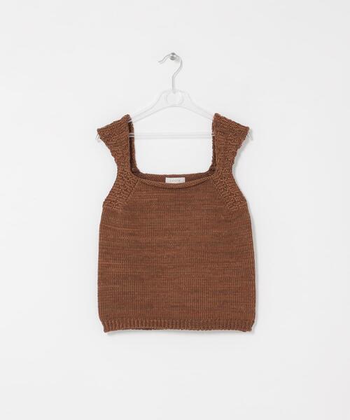 LAATO（ラート）の「knit tank top（ニット/セーター・レディース・ピンクベージュ/オフホワイト・FREE）」の21枚目の写真