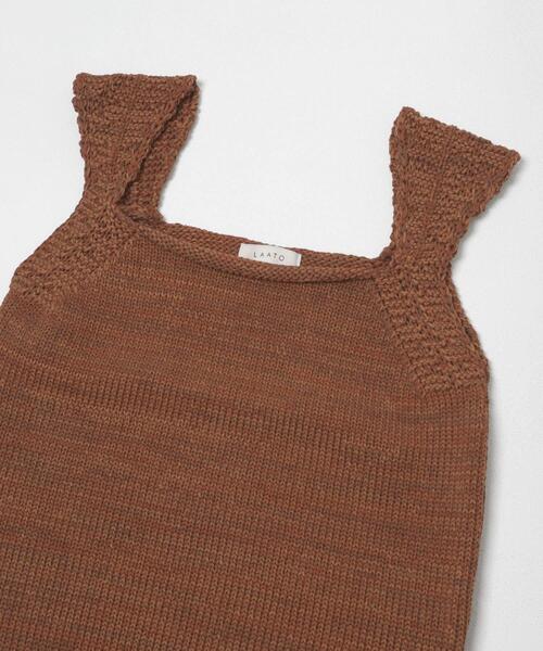 LAATO（ラート）の「knit tank top（ニット/セーター・レディース・ピンクベージュ/オフホワイト・FREE）」の22枚目の写真
