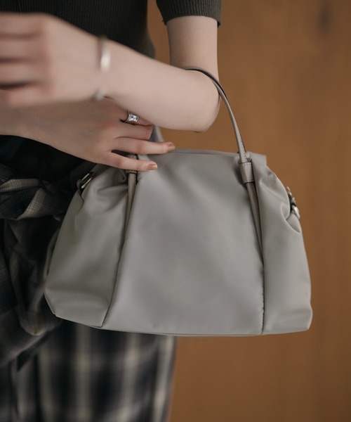 LAULEN（ローレン）の「nylon combi switching boston handbag /ナイロンコンビ切替ボストンハンドバッグ（ボストンバッグ・レディース・ブラック/ライトグレー・FREE）」の15枚目の写真