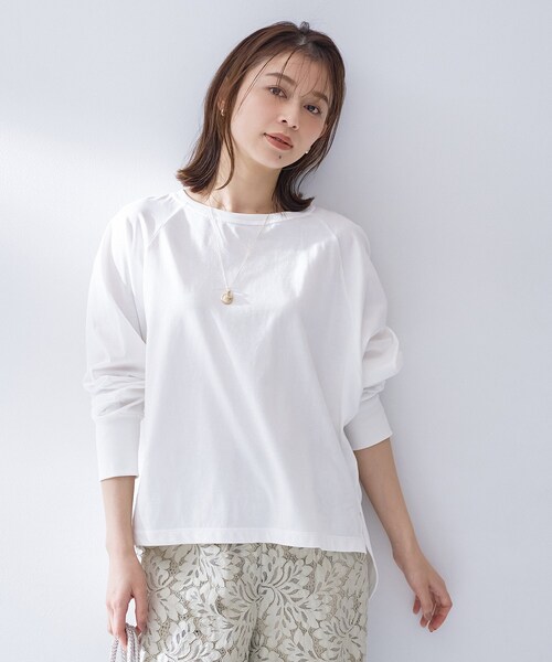 UNTITLED（アンタイトル）の「【Liyoca】ラグランプルオーバー（Tシャツ/カットソー・レディース・ホワイト/ブラック・02）」の4枚目の写真
