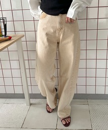 color denim barrel pants