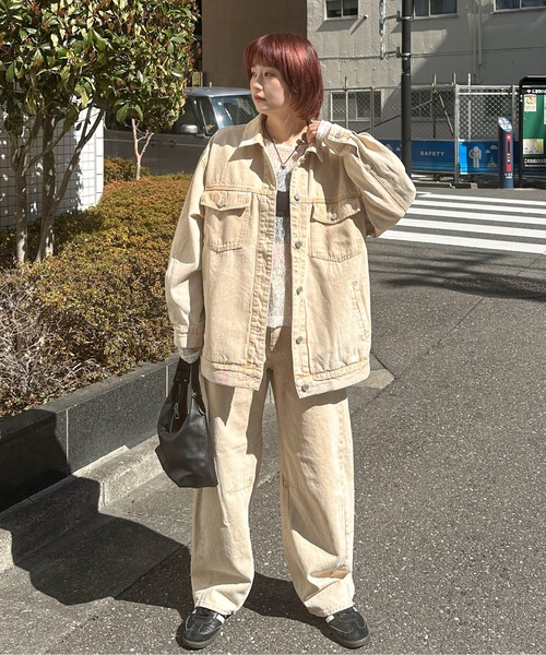 PILIT(ピリット)の「color denim barrel pants(デニムパンツ・レディース・ピンク/イエロー・MEDIUM)」の4枚目の写真