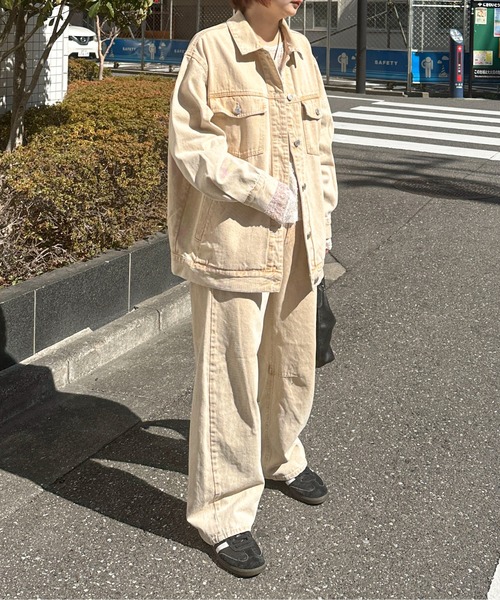 PILIT(ピリット)の「color denim barrel pants(デニムパンツ・レディース・ピンク/イエロー・MEDIUM)」の5枚目の写真