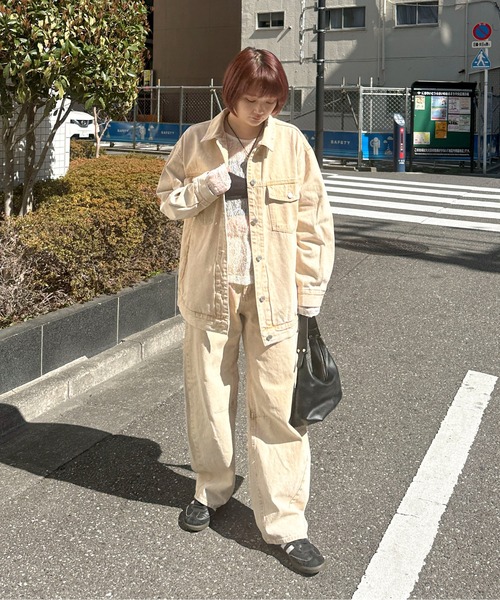 PILIT(ピリット)の「color denim barrel pants(デニムパンツ・レディース・ピンク/イエロー・MEDIUM)」の6枚目の写真