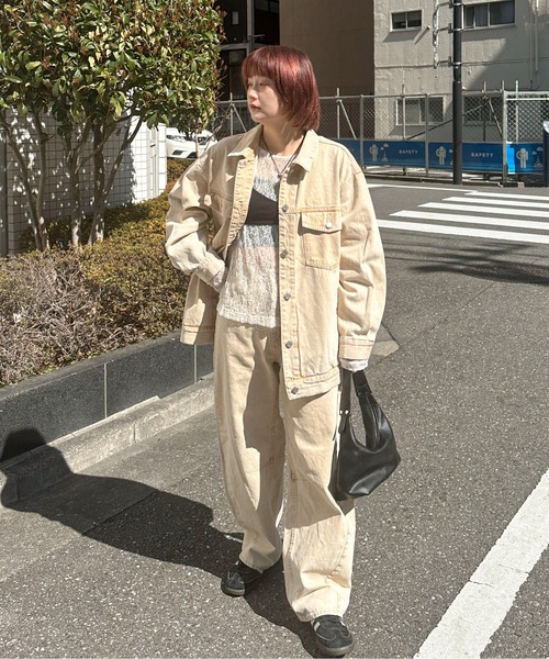 PILIT(ピリット)の「color denim barrel pants(デニムパンツ・レディース・ピンク/イエロー・MEDIUM)」の7枚目の写真