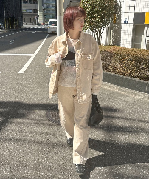 PILIT(ピリット)の「color denim barrel pants(デニムパンツ・レディース・ピンク/イエロー・MEDIUM)」の9枚目の写真
