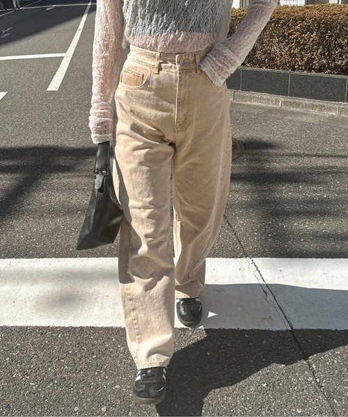 PILIT(ピリット)の「color denim barrel pants(デニムパンツ・レディース・ピンク/イエロー・MEDIUM)」の14枚目の写真
