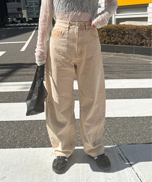 PILIT(ピリット)の「color denim barrel pants(デニムパンツ・レディース・ピンク/イエロー・MEDIUM)」の15枚目の写真