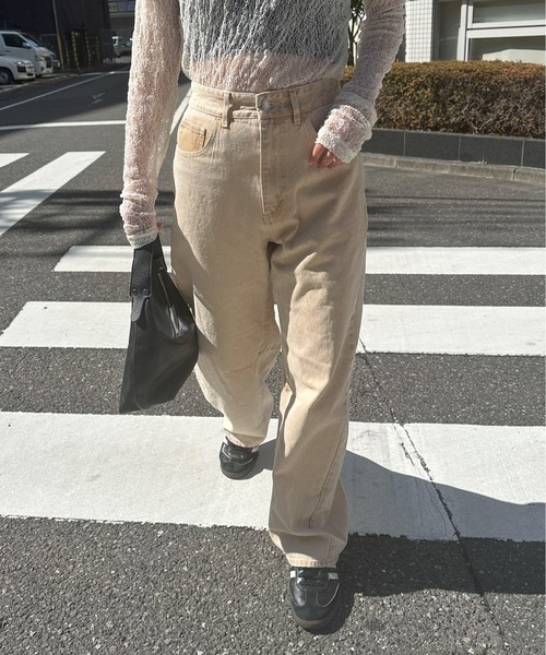 PILIT(ピリット)の「color denim barrel pants(デニムパンツ・レディース・ピンク/イエロー・MEDIUM)」の16枚目の写真
