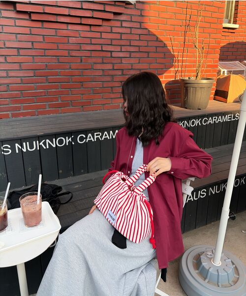 MACNI（マクニ）の「TERRY STRING PUFFY BAG RED（トートバッグ・レディース・レッド・FREE）」の6枚目の写真
