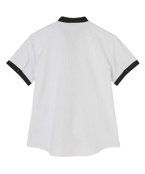 TOKYO SHIRTS(トウキョウシャツ)の「【吸水速乾】【COFREX】配色 スキッパー衿 ブラウス 半袖 レディースデザインシャツ(シャツ/ブラウス・レディース・グレー・LL/XL/L/M/S)」の2枚目の写真