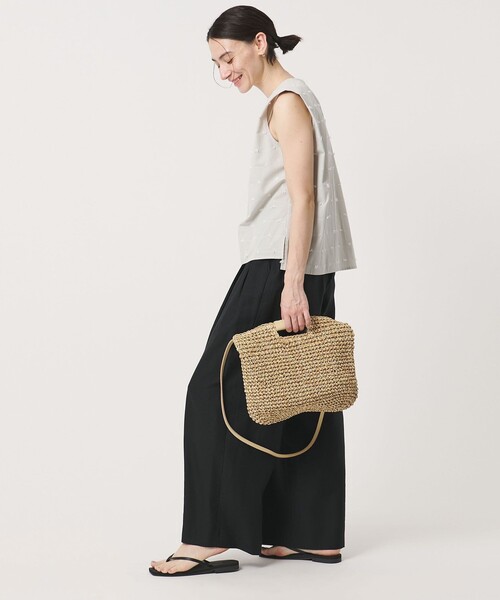 BEAUTY&YOUTH UNITED ARROWS(ビューティーアンドユースユナイテッドアローズ)の「ペーパー スクエア レザーハンドル ショルダーバッグ 2WAY(かごバッグ・レディース・ブラウン系/ナチュラル・FREE)」の20枚目の写真
