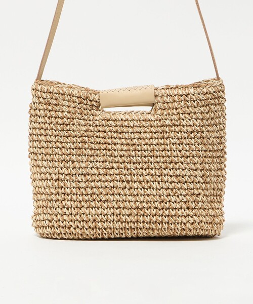 BEAUTY&YOUTH UNITED ARROWS(ビューティーアンドユースユナイテッドアローズ)の「ペーパー スクエア レザーハンドル ショルダーバッグ 2WAY(かごバッグ・レディース・ブラウン系/ナチュラル・FREE)」の18枚目の写真