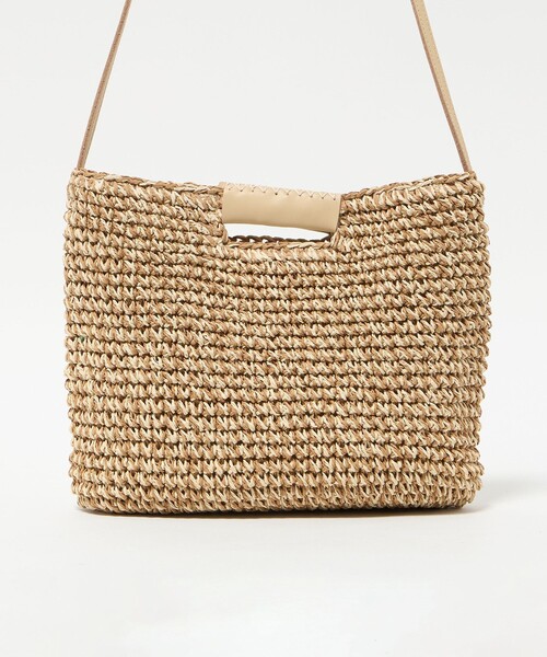 BEAUTY&YOUTH UNITED ARROWS(ビューティーアンドユースユナイテッドアローズ)の「ペーパー スクエア レザーハンドル ショルダーバッグ 2WAY(かごバッグ・レディース・ブラウン系/ナチュラル・FREE)」の16枚目の写真