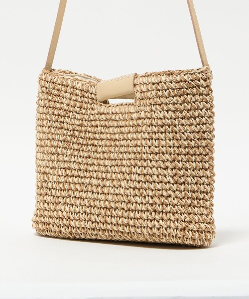 BEAUTY&YOUTH UNITED ARROWS(ビューティーアンドユースユナイテッドアローズ)の「ペーパー スクエア レザーハンドル ショルダーバッグ 2WAY(かごバッグ・レディース・ブラウン系/ナチュラル・FREE)」の15枚目の写真