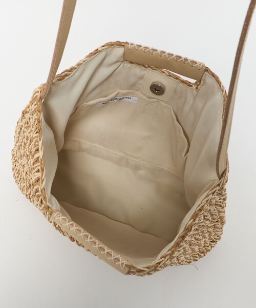 BEAUTY&YOUTH UNITED ARROWS(ビューティーアンドユースユナイテッドアローズ)の「ペーパー スクエア レザーハンドル ショルダーバッグ 2WAY(かごバッグ・レディース・ブラウン系/ナチュラル・FREE)」の12枚目の写真