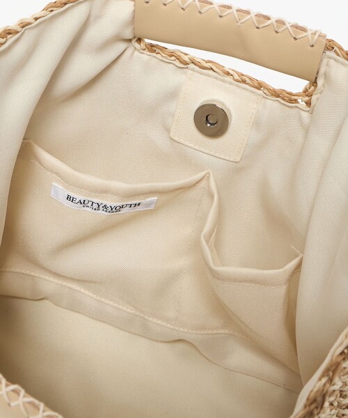BEAUTY&YOUTH UNITED ARROWS(ビューティーアンドユースユナイテッドアローズ)の「ペーパー スクエア レザーハンドル ショルダーバッグ 2WAY(かごバッグ・レディース・ブラウン系/ナチュラル・FREE)」の11枚目の写真