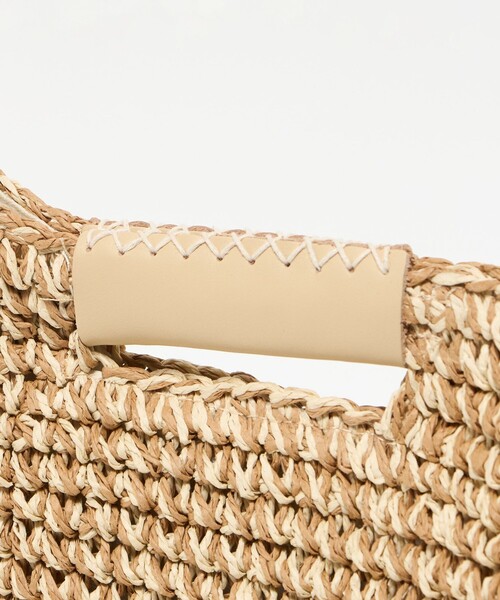 BEAUTY&YOUTH UNITED ARROWS(ビューティーアンドユースユナイテッドアローズ)の「ペーパー スクエア レザーハンドル ショルダーバッグ 2WAY(かごバッグ・レディース・ブラウン系/ナチュラル・FREE)」の10枚目の写真
