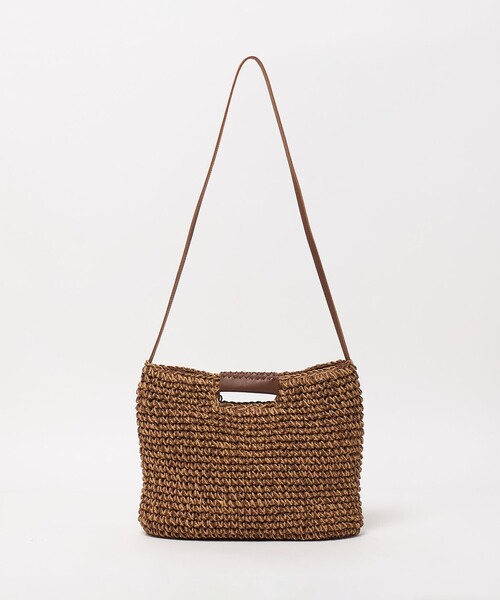 BEAUTY&YOUTH UNITED ARROWS(ビューティーアンドユースユナイテッドアローズ)の「ペーパー スクエア レザーハンドル ショルダーバッグ 2WAY(かごバッグ・レディース・ブラウン系/ナチュラル・FREE)」の8枚目の写真