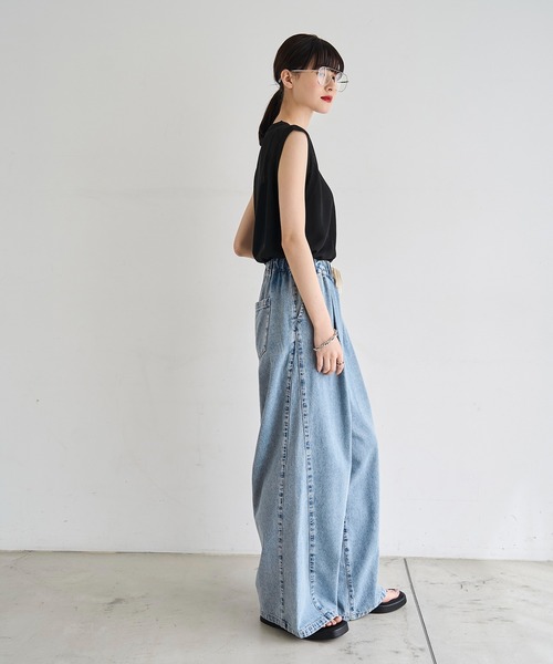 meilmada(メイルマダ)の「タックイージーデニムパンツ(デニムパンツ・レディース・ブルー・SMALL/MEDIUM/LARGE)」の8枚目の写真