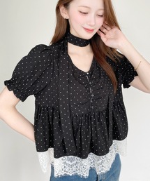 水玉」に該当するトップス（ブラック/黒色系）ファッション通販 - ZOZOTOWN