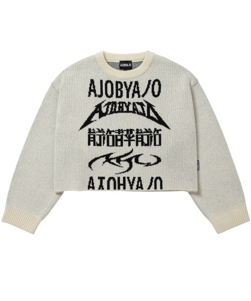 AJOBYAJO（アジョバイアジョ）の「[PBA] Total Logo Cropped Sweater [IVORY]（ニット/セーター・メンズ・その他・SMALL/MEDIUM/LARGE）」の2枚目の写真