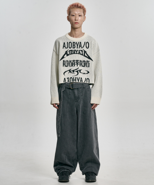 AJOBYAJO（アジョバイアジョ）の「[PBA] Total Logo Cropped Sweater [IVORY]（ニット/セーター・メンズ・その他・SMALL/MEDIUM/LARGE）」の5枚目の写真