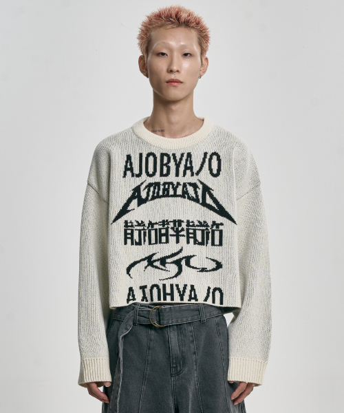 AJOBYAJO（アジョバイアジョ）の「[PBA] Total Logo Cropped Sweater [IVORY]（ニット/セーター・メンズ・その他・SMALL/MEDIUM/LARGE）」の6枚目の写真