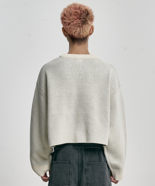 AJOBYAJO（アジョバイアジョ）の「[PBA] Total Logo Cropped Sweater [IVORY]（ニット/セーター・メンズ・その他・SMALL/MEDIUM/LARGE）」の8枚目の写真