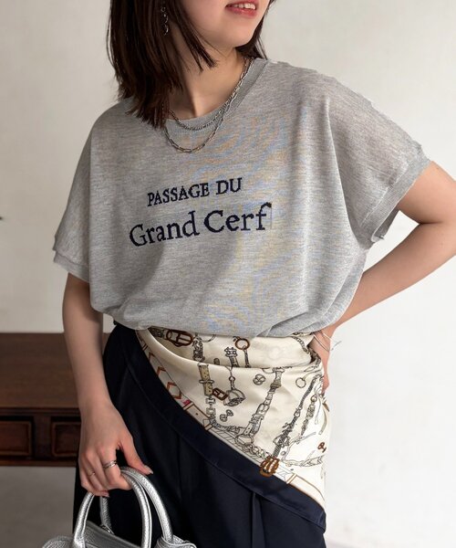 Chez toi（シェトワ）の「ロゴシアーニット（ニット/セーター・レディース・イエロー/オフホワイト/グレー/チャコールグレー・FREE）」の3枚目の写真