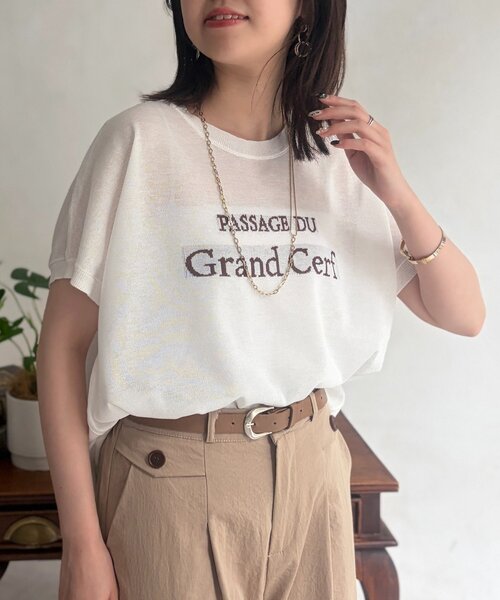 Chez toi（シェトワ）の「ロゴシアーニット（ニット/セーター・レディース・イエロー/オフホワイト/グレー/チャコールグレー・FREE）」の5枚目の写真
