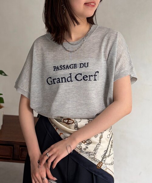 Chez toi（シェトワ）の「ロゴシアーニット（ニット/セーター・レディース・イエロー/オフホワイト/グレー/チャコールグレー・FREE）」の13枚目の写真