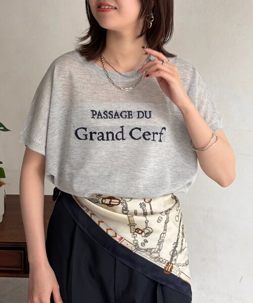 Chez toi（シェトワ）の「ロゴシアーニット（ニット/セーター・レディース・イエロー/オフホワイト/グレー/チャコールグレー・FREE）」の14枚目の写真